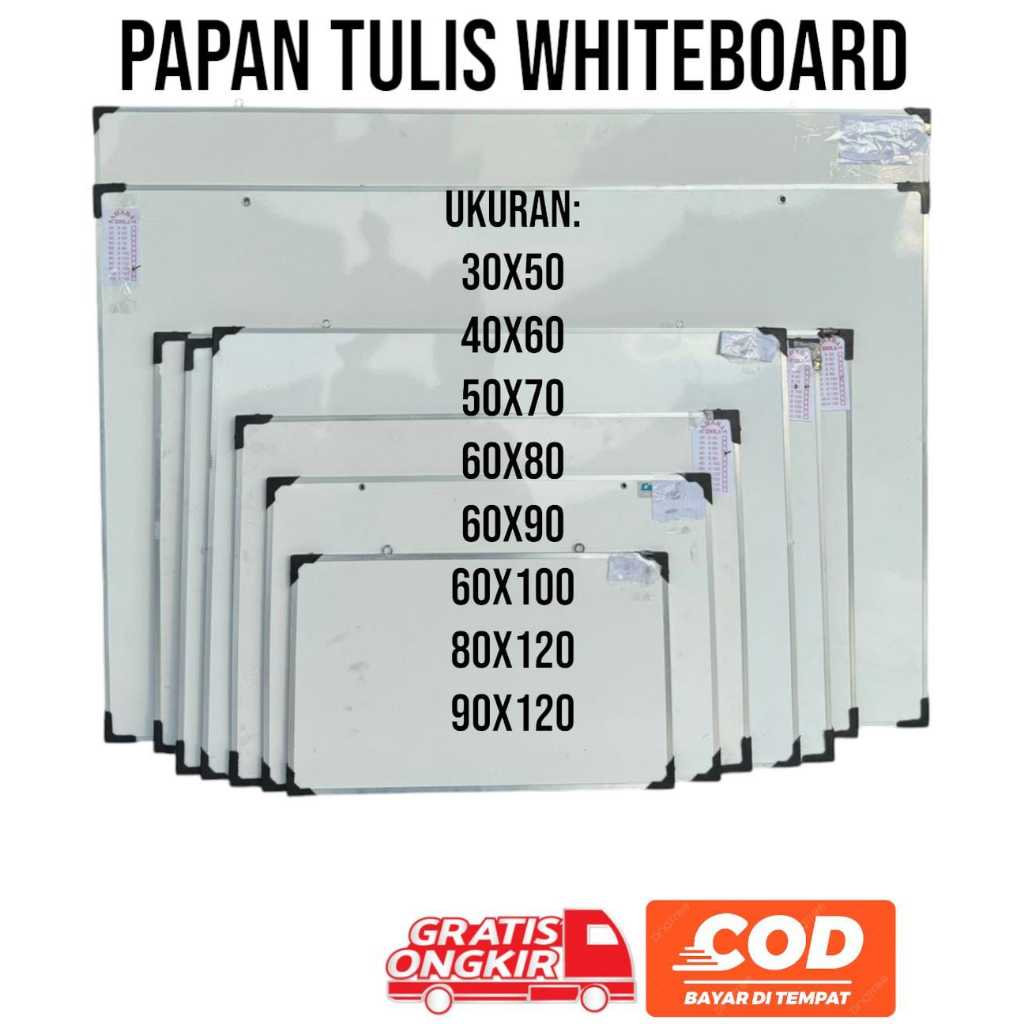 

Whiteboard Papan Tulis Belajar 2 Sisi Gantung Spidol Kapur Ukuran 40X60 CM High Quality