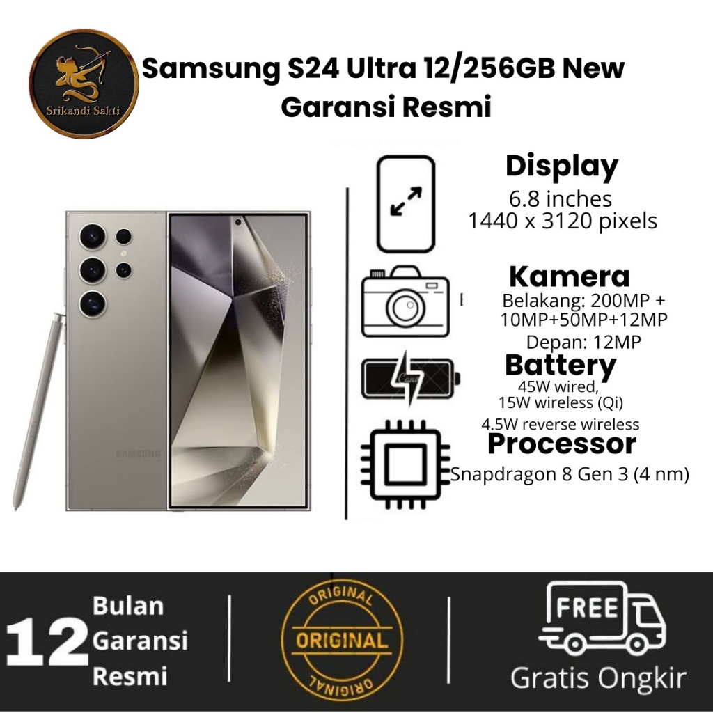 Samsung S24 Ultra 12/256GB Garansi Resmi