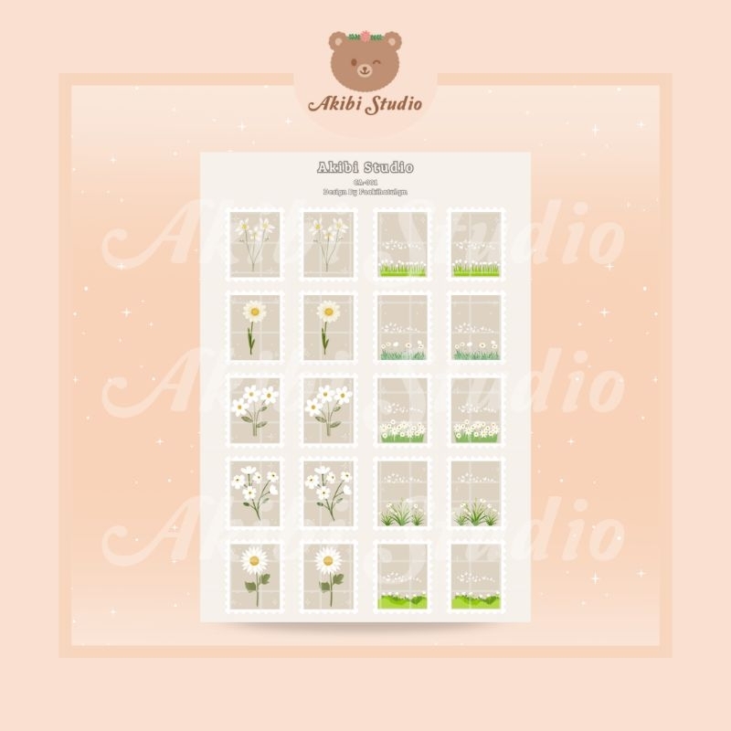 

CA-001 STICKER STAMP STICKER STAMP BUNGA STICKER BUNGA STICKER JOURNALING