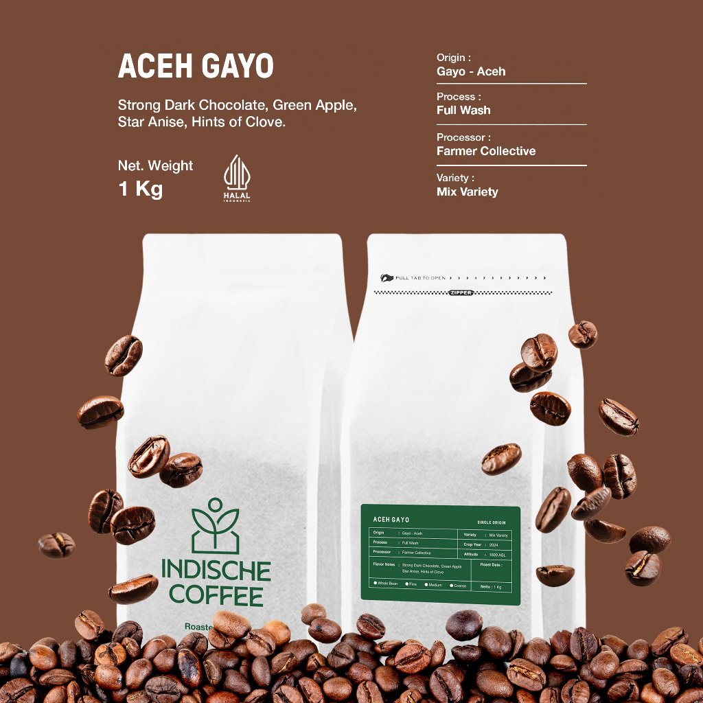

Kopi Arabika Aceh Gayo Fullwash 1 KG - Proses Fullwash