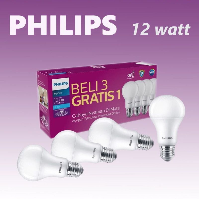 lampu LED philips 12 watt