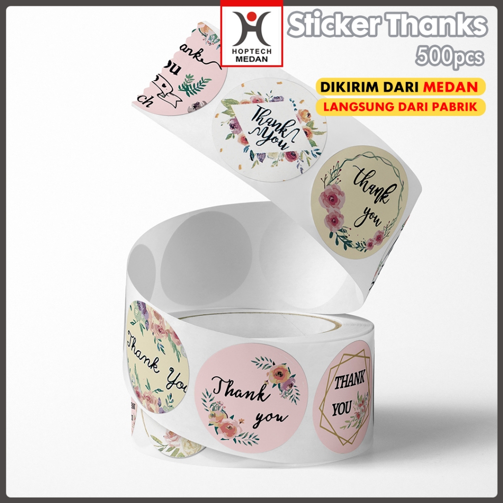 

Hoptech - Aimilo Sticker Thank You 500 pcs/Stiker Terima Kasih Warna Self Adhesive Seal Label Roll