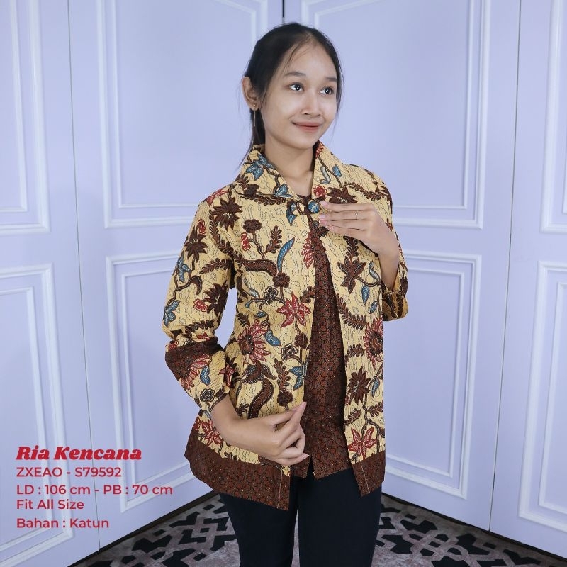 BLOUSE BATIK WANITA LENGAN PANJANG BLOUSE BATIK MURAH LENGAN PANJANG BLUS REMAJA RIA BATIK SOLO
