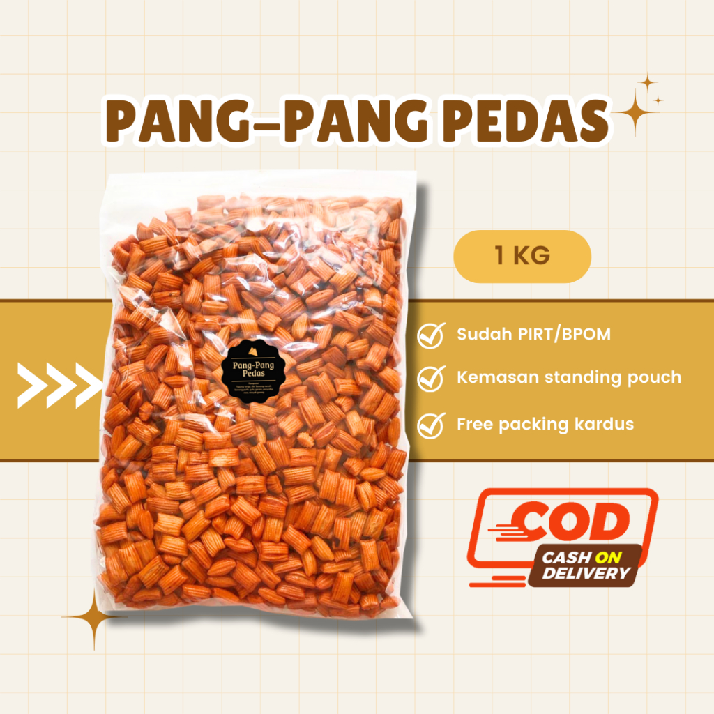 

[DELISH SNACKS] Pang-Pang Pedas (Grosir) 250gr 500gr 1 KG / Snack Cemilan Camilan Pang Pang