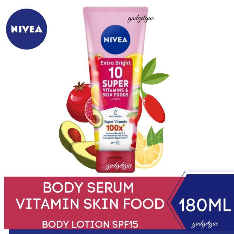 Nivea body serum nivea super vitamin skin food 180ML nivea body lotion handbody nivea serum