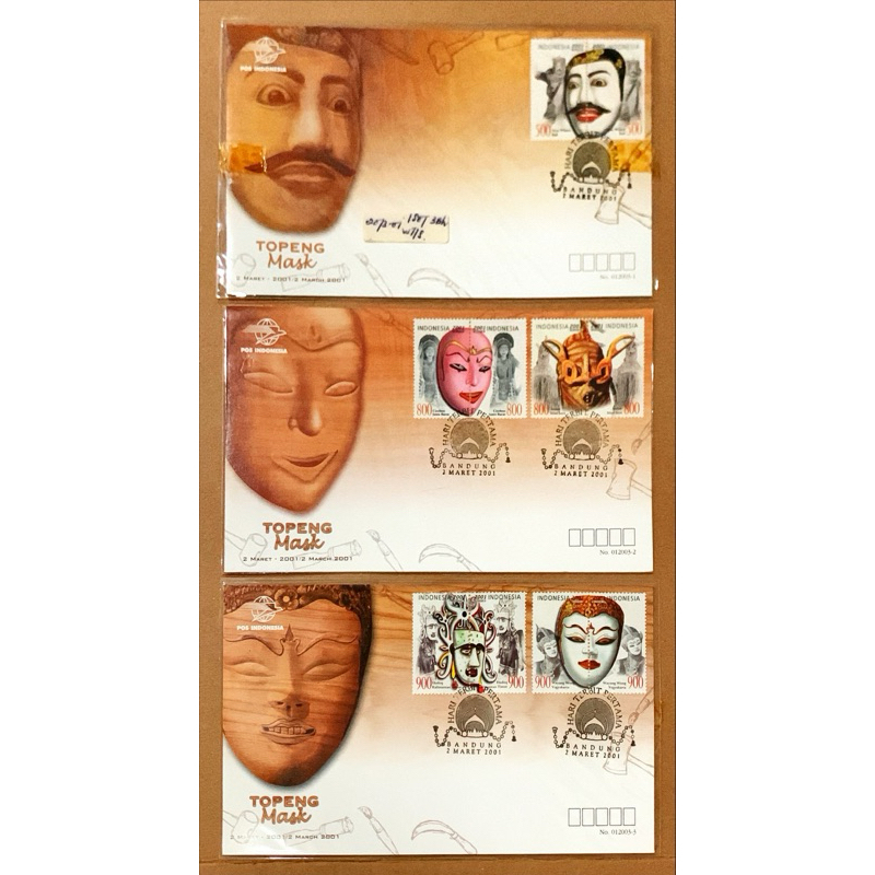 

PRANGKO INDONESIA 2001 SHP T O P E N G 3BUAH SAMPUL COMPLIT SET MINT.