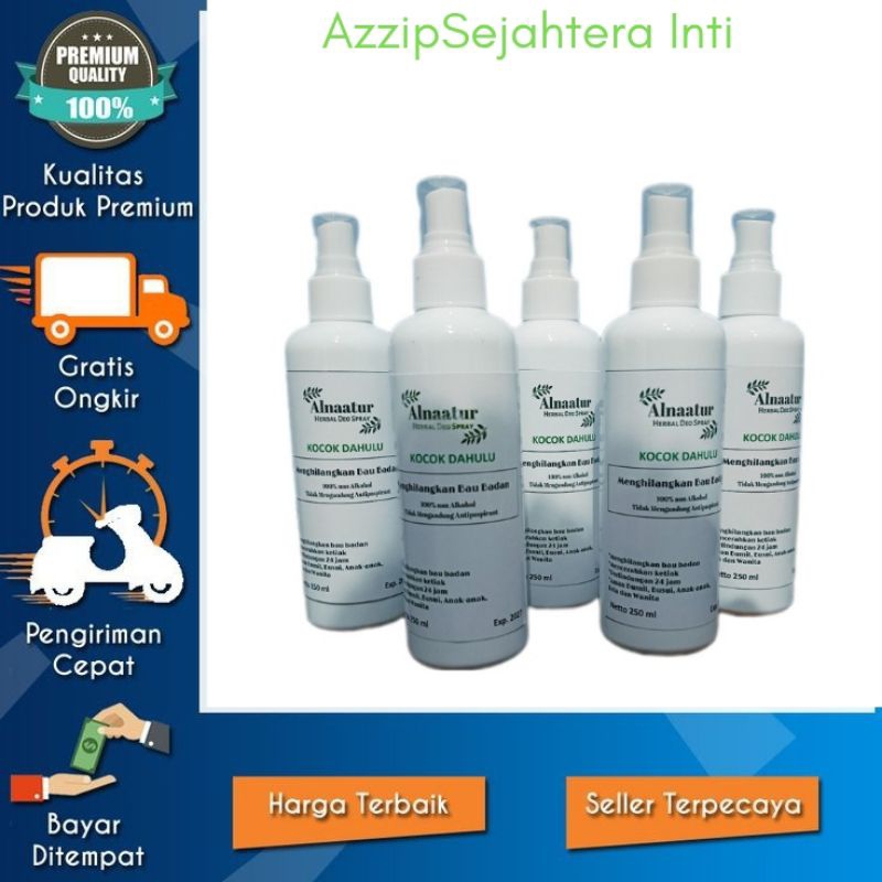 Natural Deodorant spray tawas Alnaatur cair 250ml COD big size satndar BPOM pria wanita dewasa anak