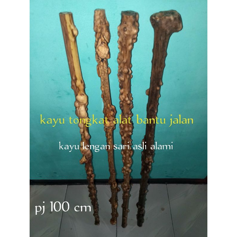 kayu tongkat alat bantu jalan asli alami alam ber variasi kayu lengan sari
