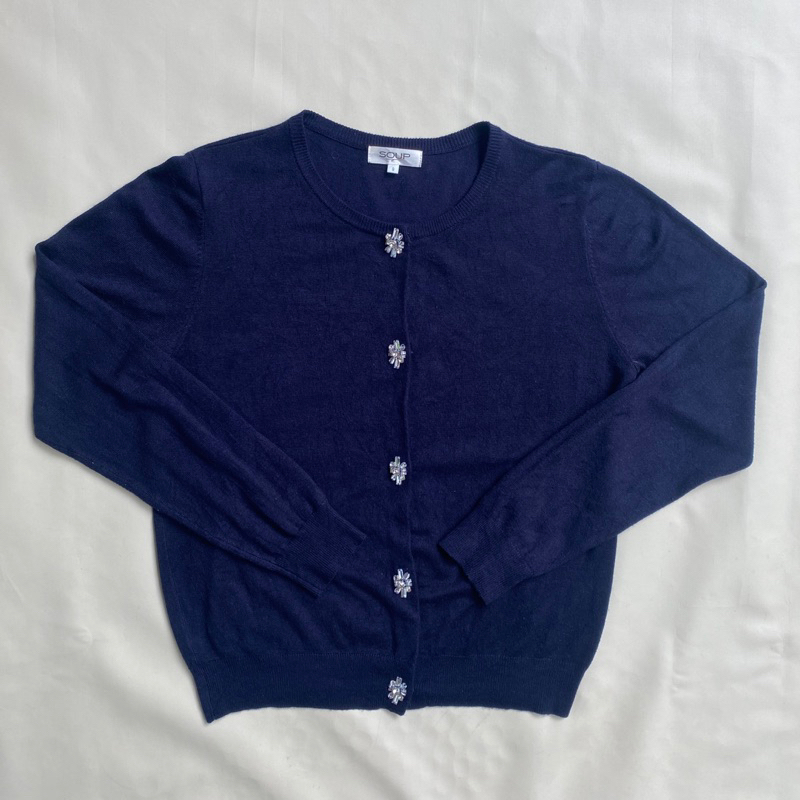SOUP Navy Cardigan /  Cardigan Wanita Warna Navy
