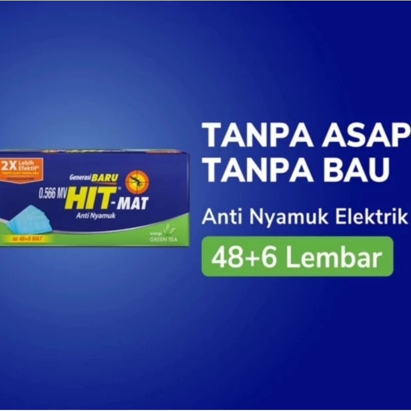 HIT MAT GREEN TEA OBAT NYAMUK ELEKTRIK 48+6 SHEETS