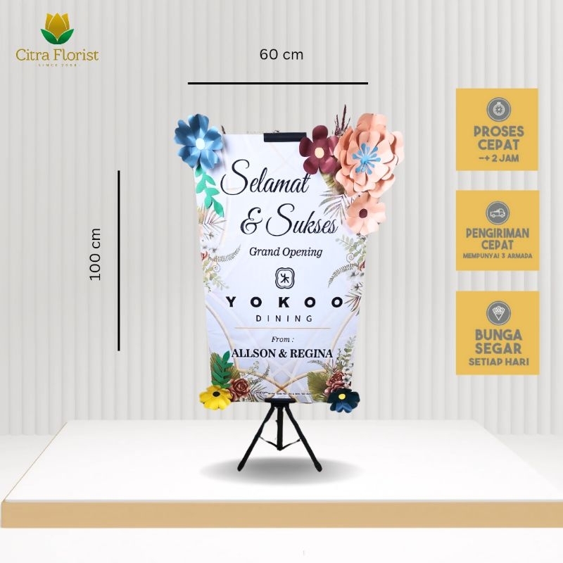 Surat Jalan - Flower Board Portable / Bunga Papan Kertas Portable / Bunga Papan Wedding / Duka Cita 