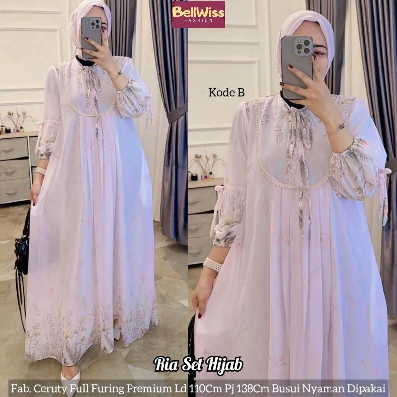 Ria set hijab/Setelan wanita hijab/Setelan wanita