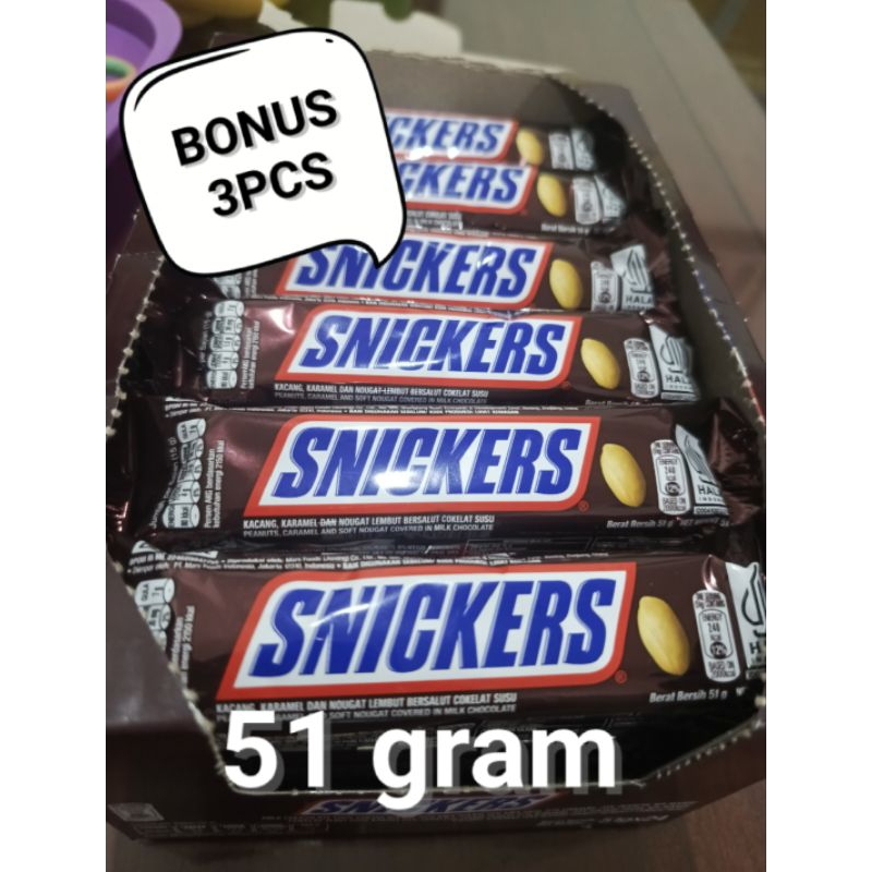 

Coklat Snickers Chocolate Peanute Original Bar 51gr / 35gr