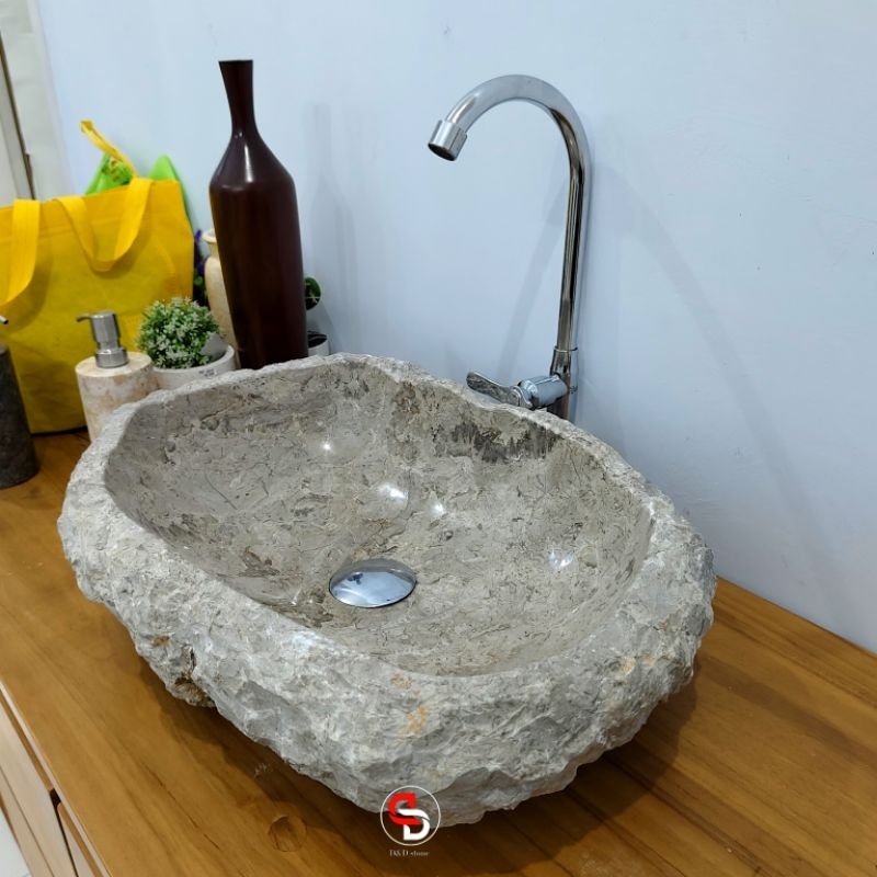 Wastafel meja marmer natural abstrak | cucitangan natural | wastafel kamarmandi estetik | free packi