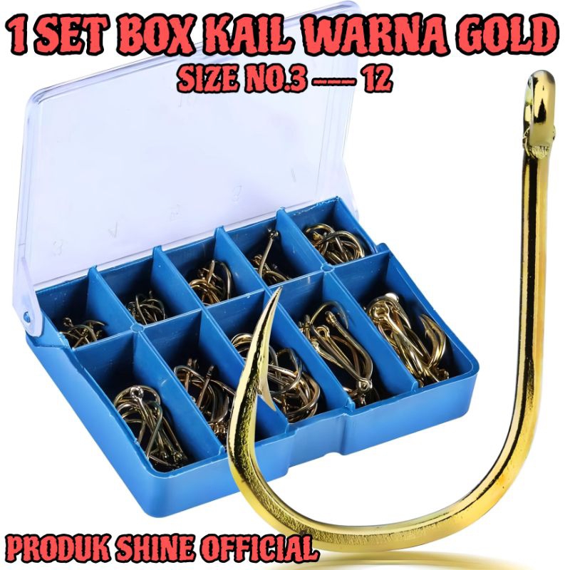 KAIL PANCING WARNA GOLD 1 SET BOX UKURAN LENGKAP ((PICTURE#1))