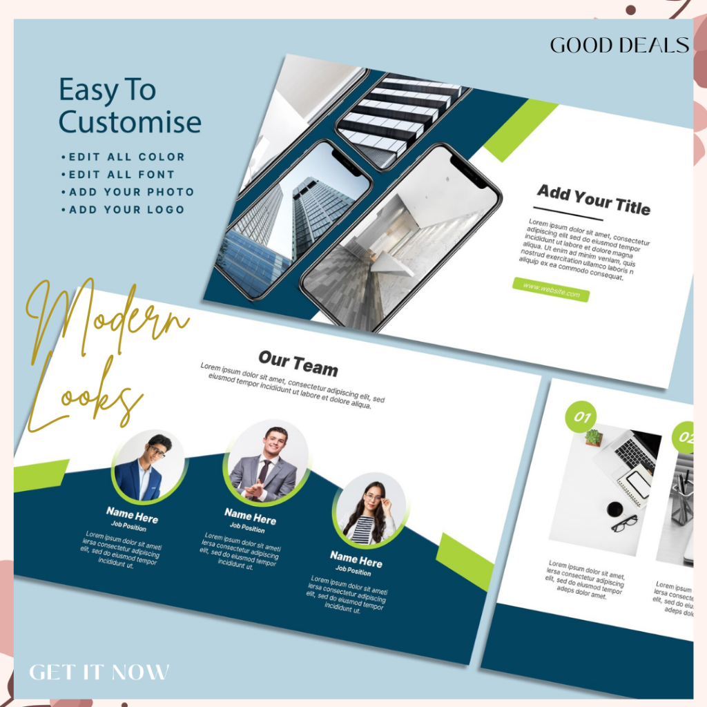 014. Template PPT Modern - Template PowerPoint Business Classy, Template PPT Students, Work, Modern 