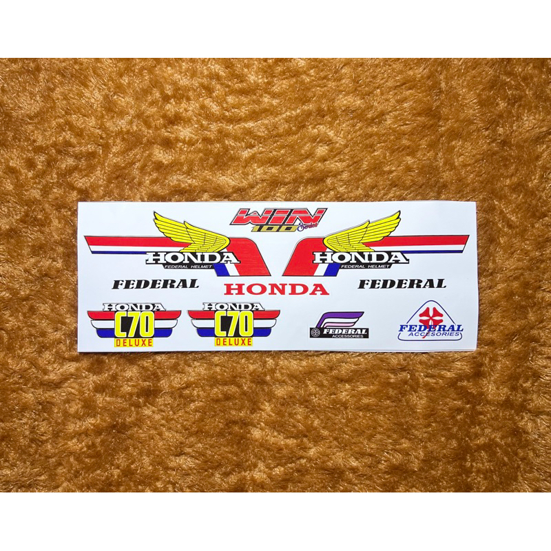 STIKER Helm Chips honda C70 federal Chips c70 02 honda jadul restorasi