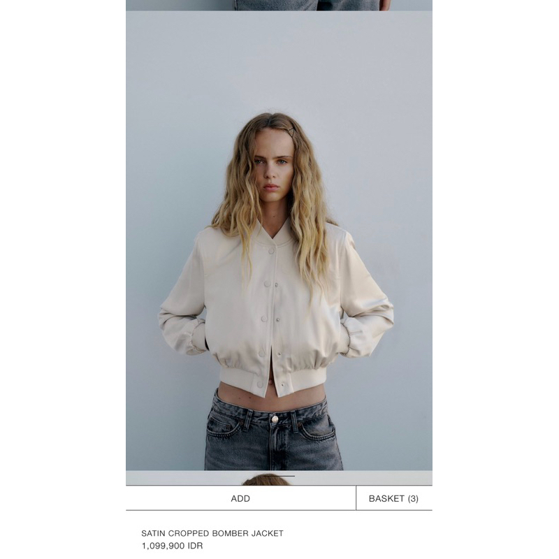 ZARA - Satin Cropped Bomber Jacket