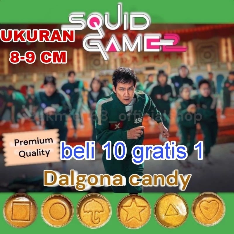 

DALGONA CANDY SQUID GAME UKURAN 8CM// PERMEN SQUID GAME