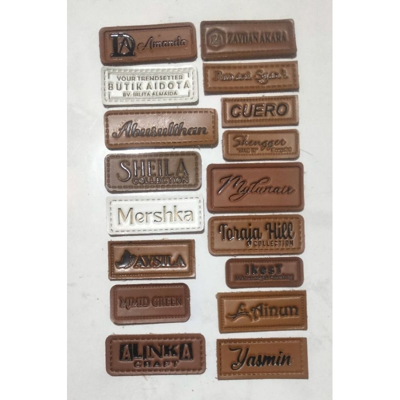 

Alinka Craft Stiker Coklat label bahan kulit sintetis custom