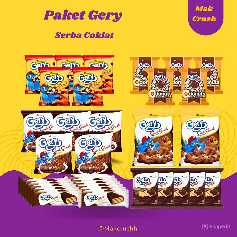 

Paket Hemat Snack Cemilan Jajanan Gery Enak Serba Coklat