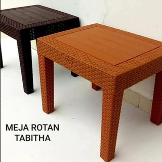 MEJA TERAS MEJA TAMU MEJA PLASTIK ROTAN TABITHA