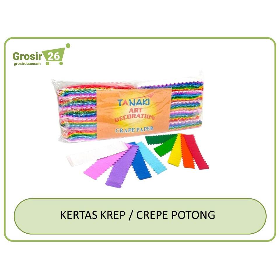 

(2 BUNGKUS) KERTAS KREP / KERTAS BABAT POTONG JADI MEREK TANAKI WARNA WARNI