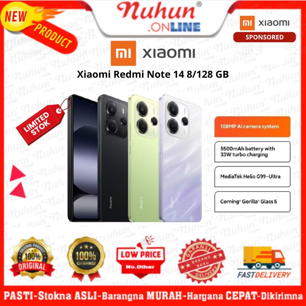 Xiaomi Redmi Note 14 8/128 GB | MediaTek Helio G99 Ultra | Corning Gorilla Glass 5 (Original)
