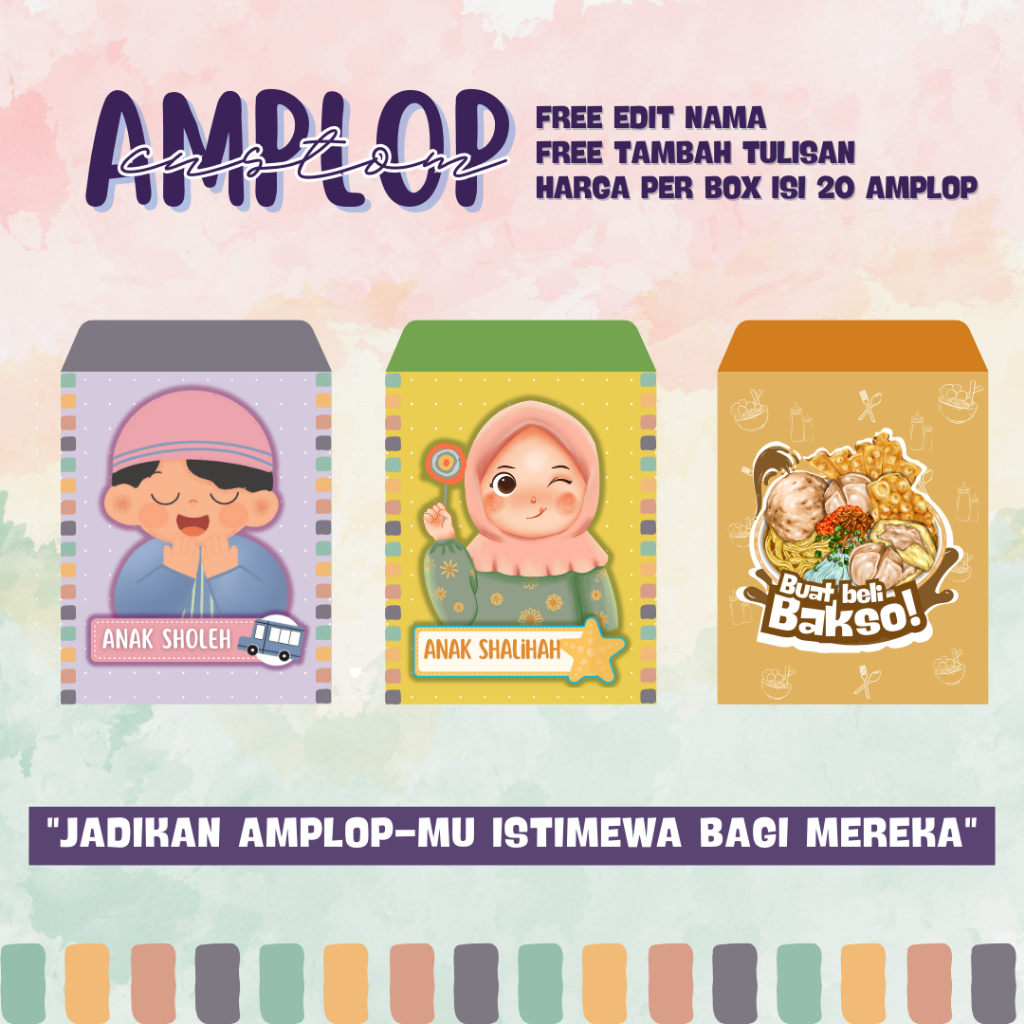 

(ISI 20) AMPLOP LEBARAN UNIK MURAH KARAKTER LUCU THR ANAK | AMPLOP VIRAL 2025