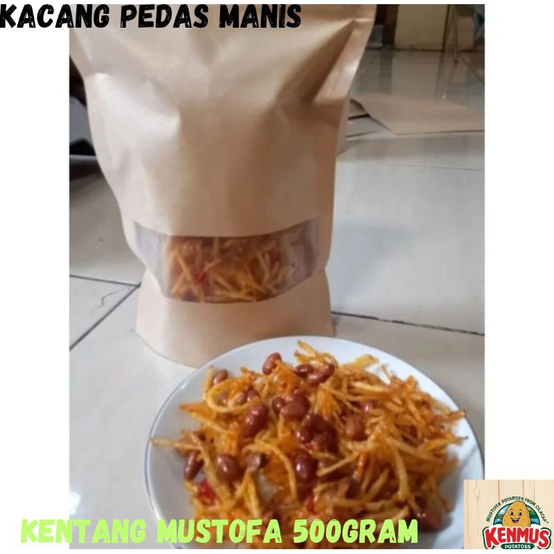 

Kripik Kentang Mustofa 500Gram KACANG PEDAS MANIS Renyah Gurih Tanpa Bahan Pengawet