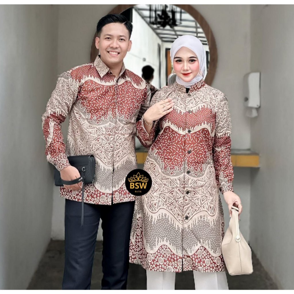 BSW Kemeja Batik Lengan Panjang Tunik Batik | Batik Couple Kemeja Tunik