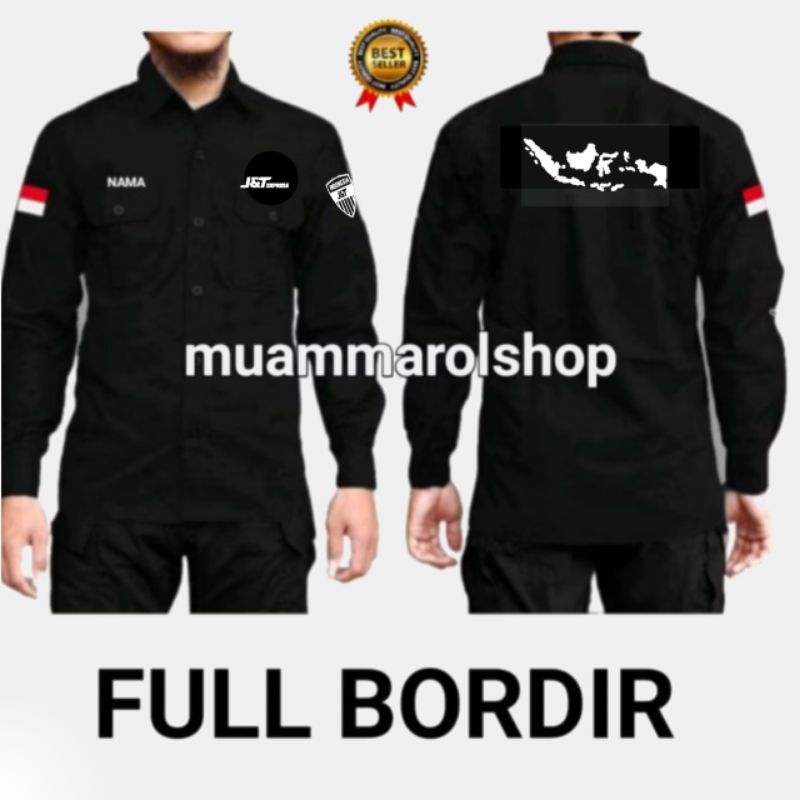 kemeja jnt terbaru kemeja kurir bordir