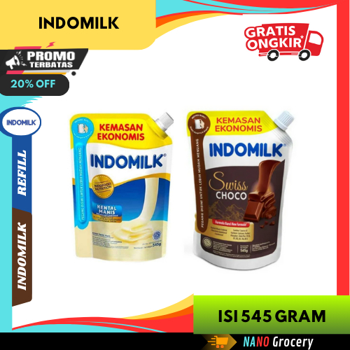 

Indomilk Refill Isi 545 Gram | Kental Manis dan Coklat Pouch