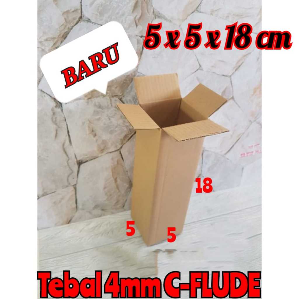 

KARDUS PACKING 5x5x18 CM TEBAL 4MM C-FLUDE SINGLE WALL BOX KARDUS PAKING