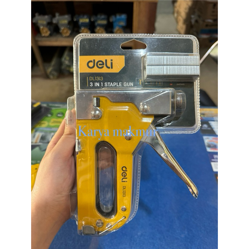 

Deli Staple Gun/Staples Tembak 3 in 1 Chromium molybdenum Bisa 3 Jenis Staples EDL1313