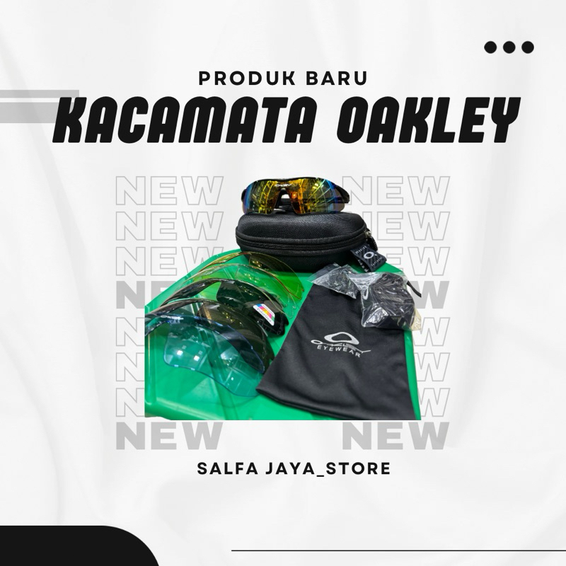 KACAMATA OAKLEY KACAMATA SEPEDA GOWES JOGING PRIA WANITA QUANTUM 6 LENSA POLAROID SUPER FULL SET