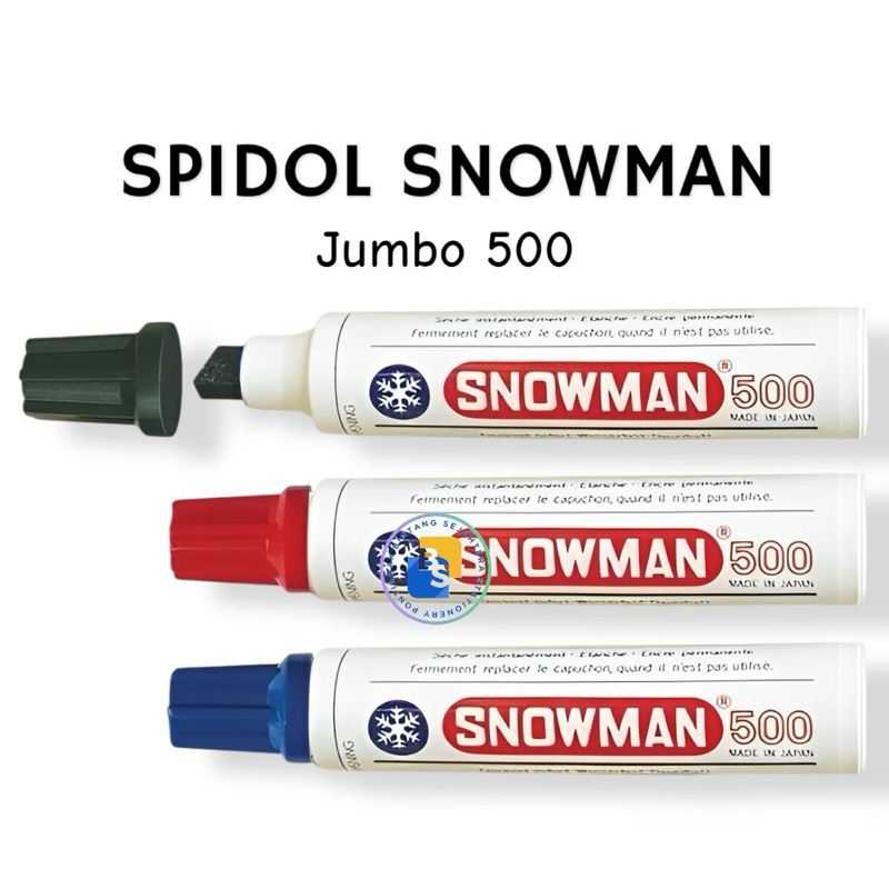 

1 Pcs Spidol Snowman jumbo 500 Hitam PERMANENT