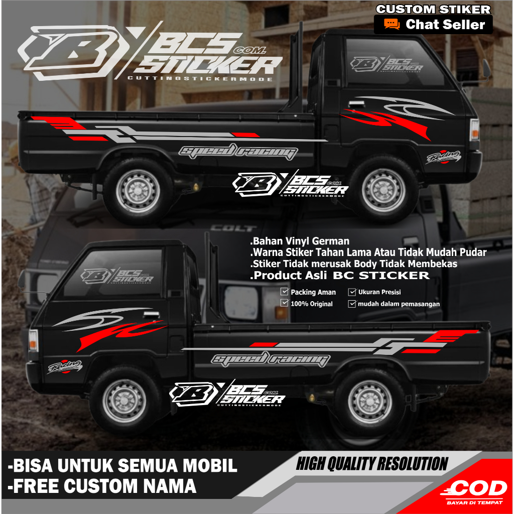 Stiker mobil pickup L300 sticker body samping mobil pickup mitsubishi L300