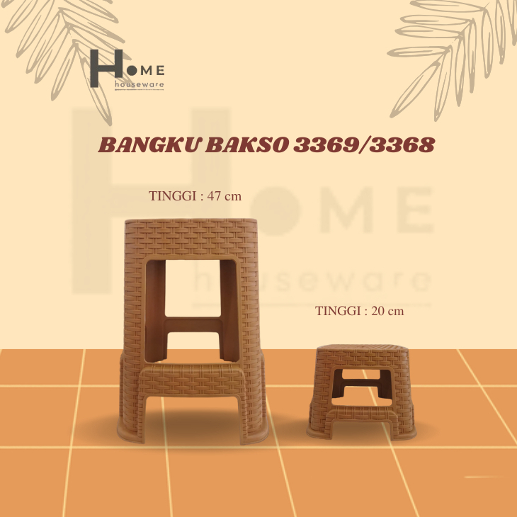 Bangku bakso 3369/3368 | Kursi Baso Rotan Premium Extra-Kokoh | Bangku Bakso Warna Cantik Mondoware 