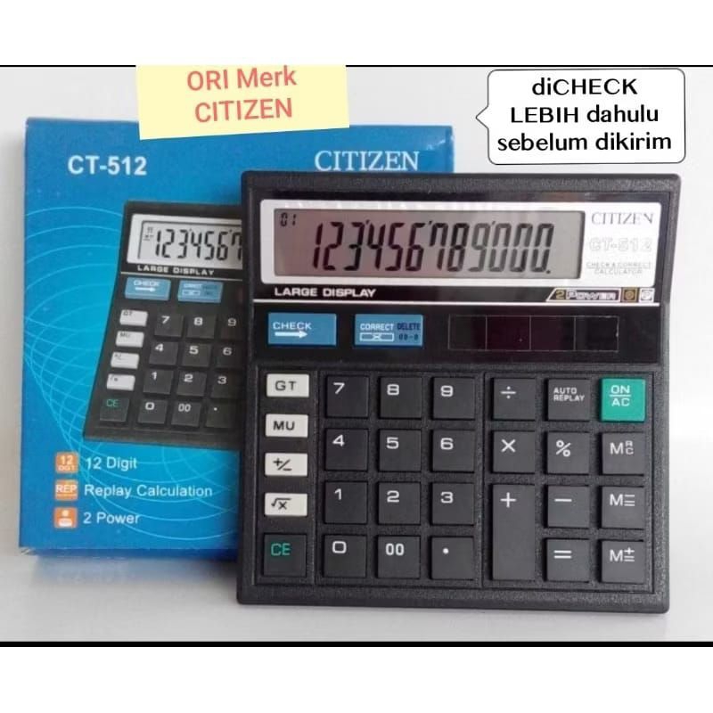 

Calculator CITIZEN ORIGINAL / Kalkular Dagang Citizen 12Digit premium Quality