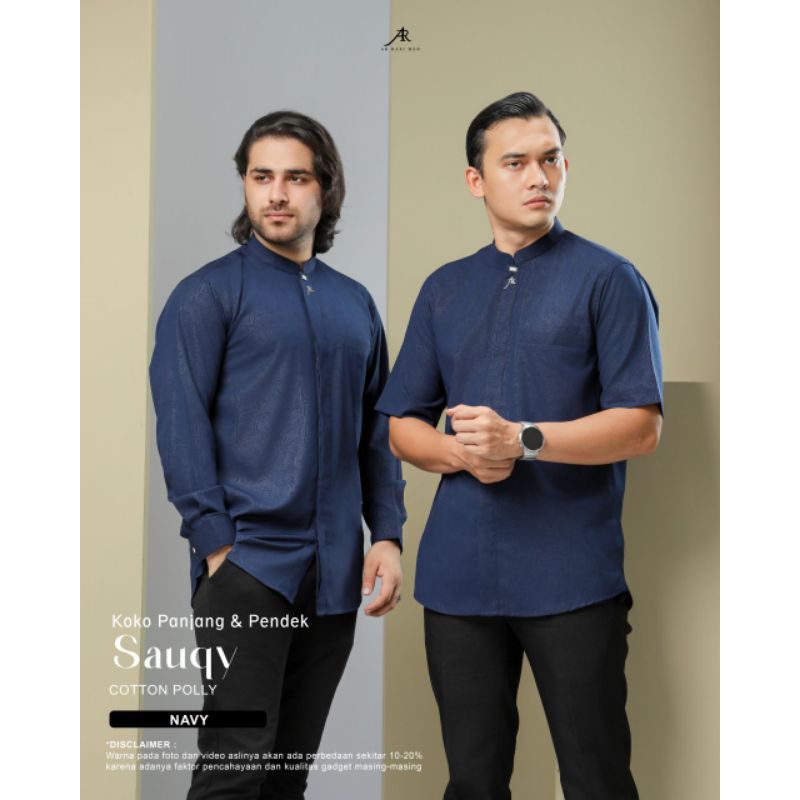 Atasan Pria Kemeja Sauqy Koko Arrafi Lengan Pendek Panjang By Hijab Arrafi