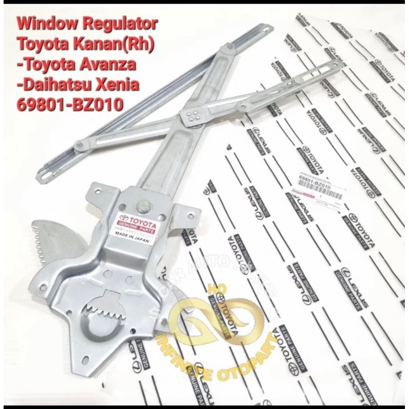 WINDOW REGULATOR KANAN TOYOTA AVANZA XENIA 69801-BZ010