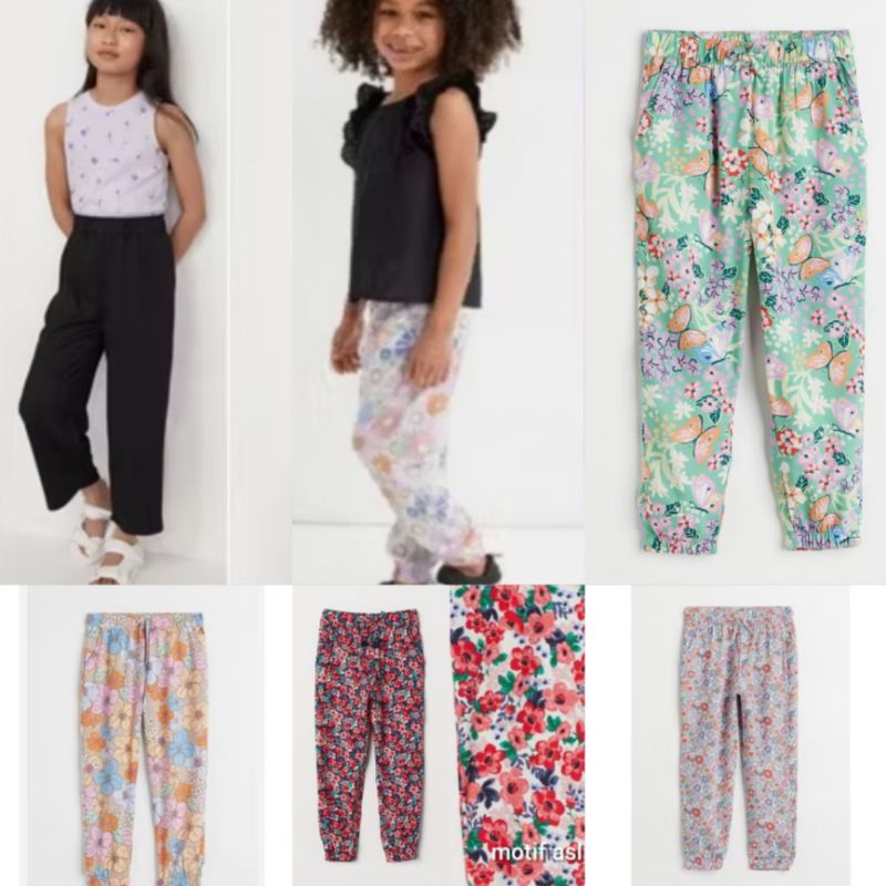 PHI115 Celana Panjang Anak Bahan Rayon Viscose Anak Perempuan HM Jogger .