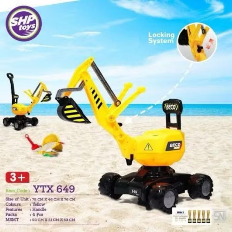 Mainan Mobil Plastik Anak Excavator Beco SHP-649 Produk Tidak Dirakit