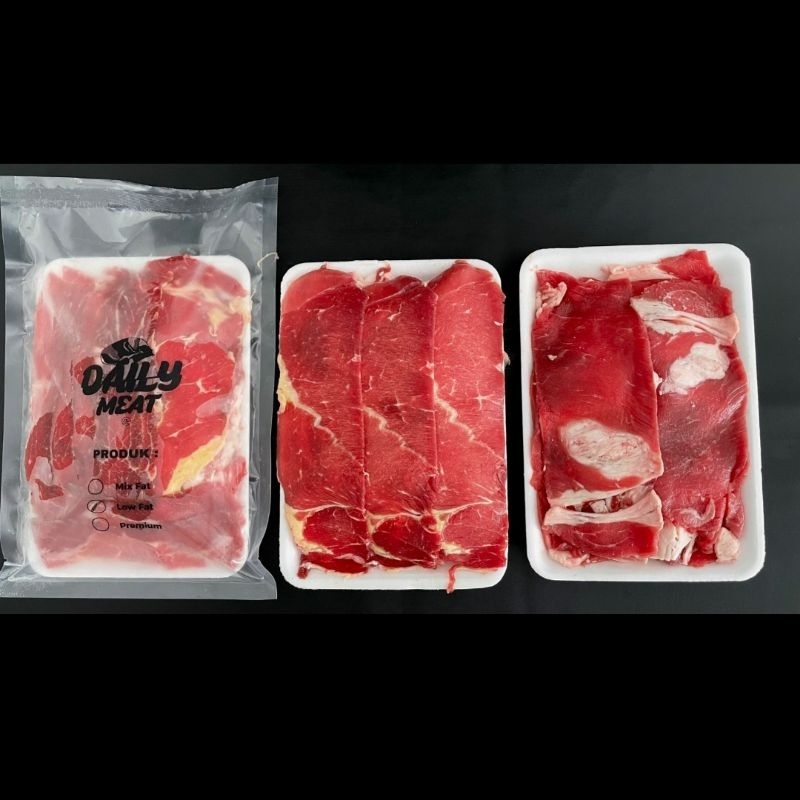 

beef slice low fat halal thoyib / rib eyes slices / daging sapi / usa low