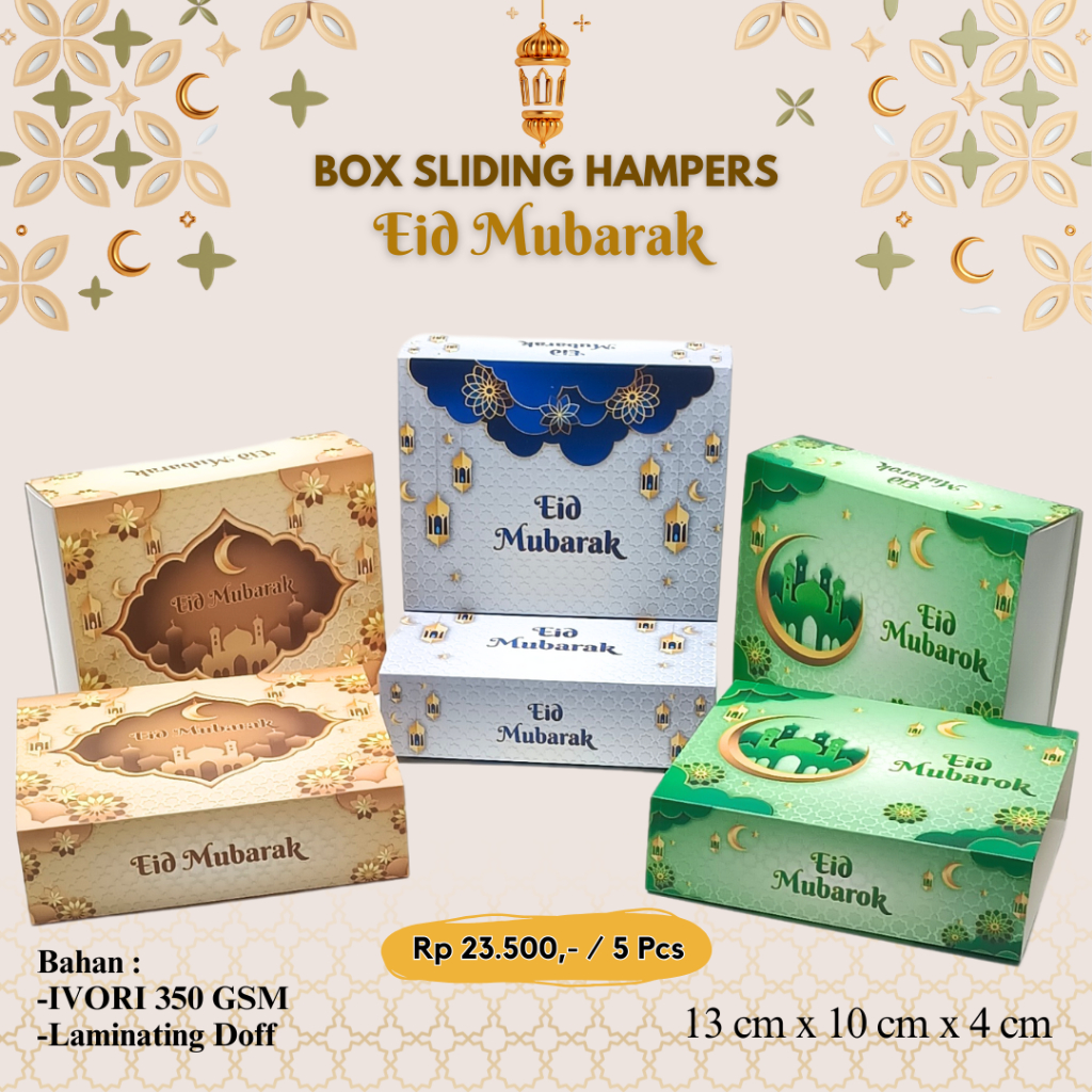 

BOX SLIDING IDUL FITRI ( 5 Pcs ) / SLIDING BOX / KEMASAN / GIFT / HAMPERS / HIJAB / PACKAGING