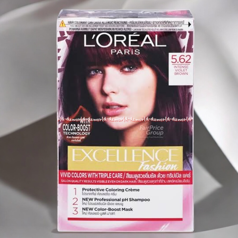 L'oreal Excellence Fashion 5.62 Intense Violet Brown Cat Pewarna Rambut Loreal Coklat