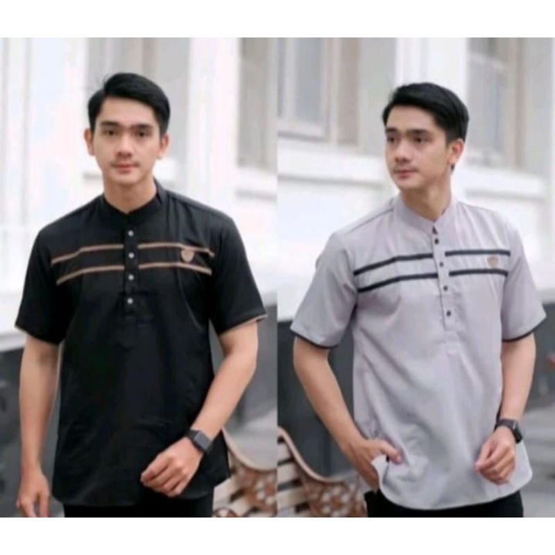 baju Koko kurta motif baru kemeja kurta lengan pendek