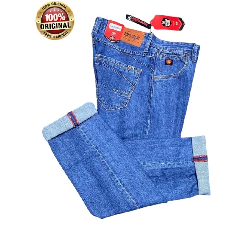 Celana jeans pria dewasa // Celana Fashion Xhugo bless denim premium // Celana panjang leguler fit