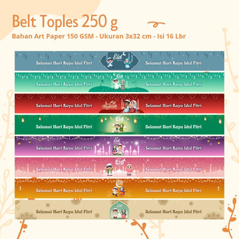 

Label / Cover / Sabuk dalam untuk toples ukuran 250 g